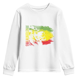 Juneteenth Youth Long Sleeve Shirt 1865 African American Lion King