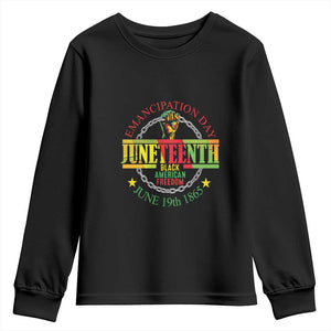 1865 Juneteenth Youth Long Sleeve Shirt Emancipation Day Black American Freedom Melanin Pride
