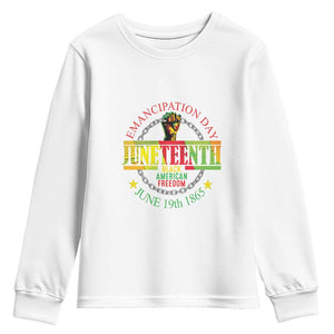 1865 Juneteenth Youth Long Sleeve Shirt Emancipation Day Black American Freedom Melanin Pride