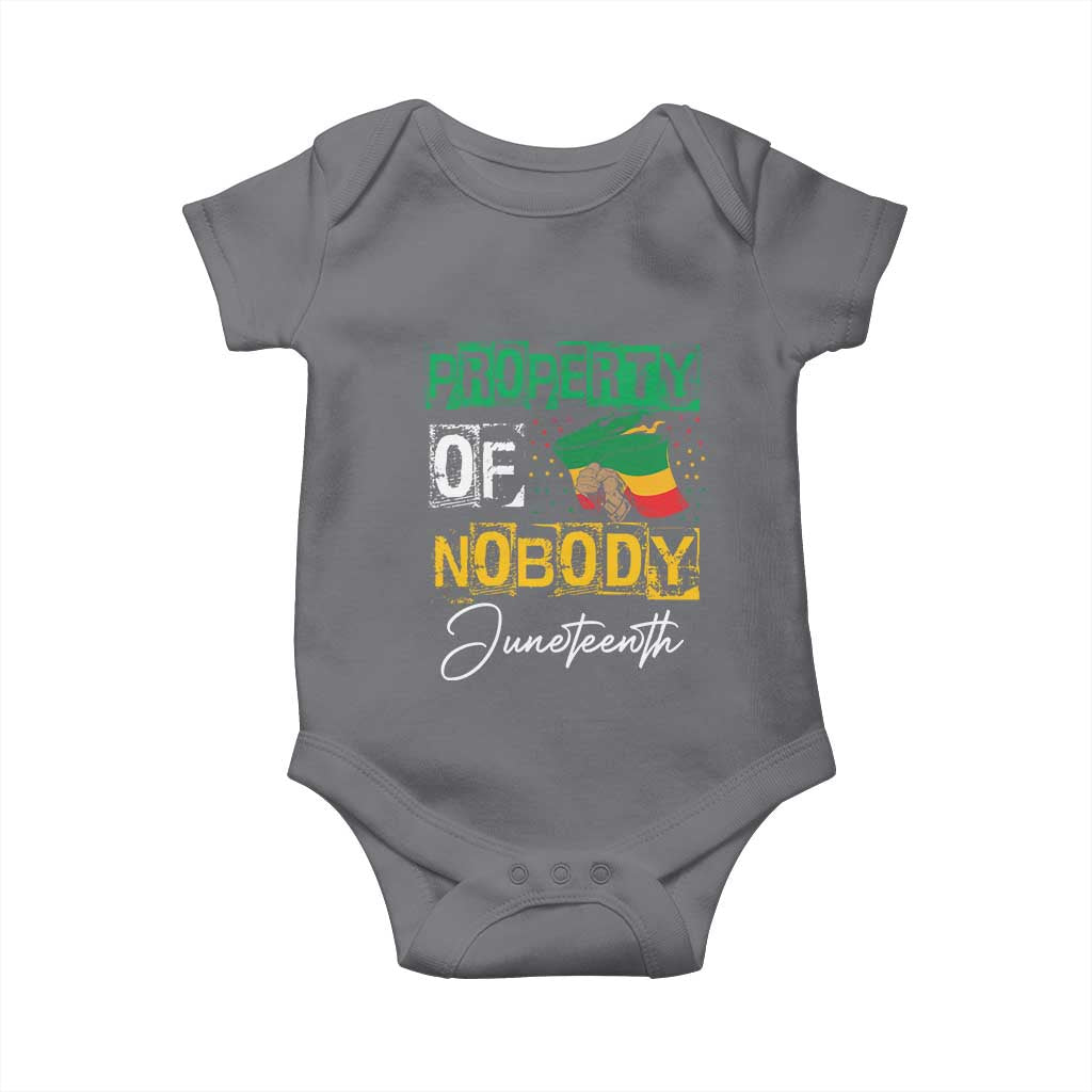 Juneteenth Baby Onesie Property Of Nobody Melanin Black Freedom