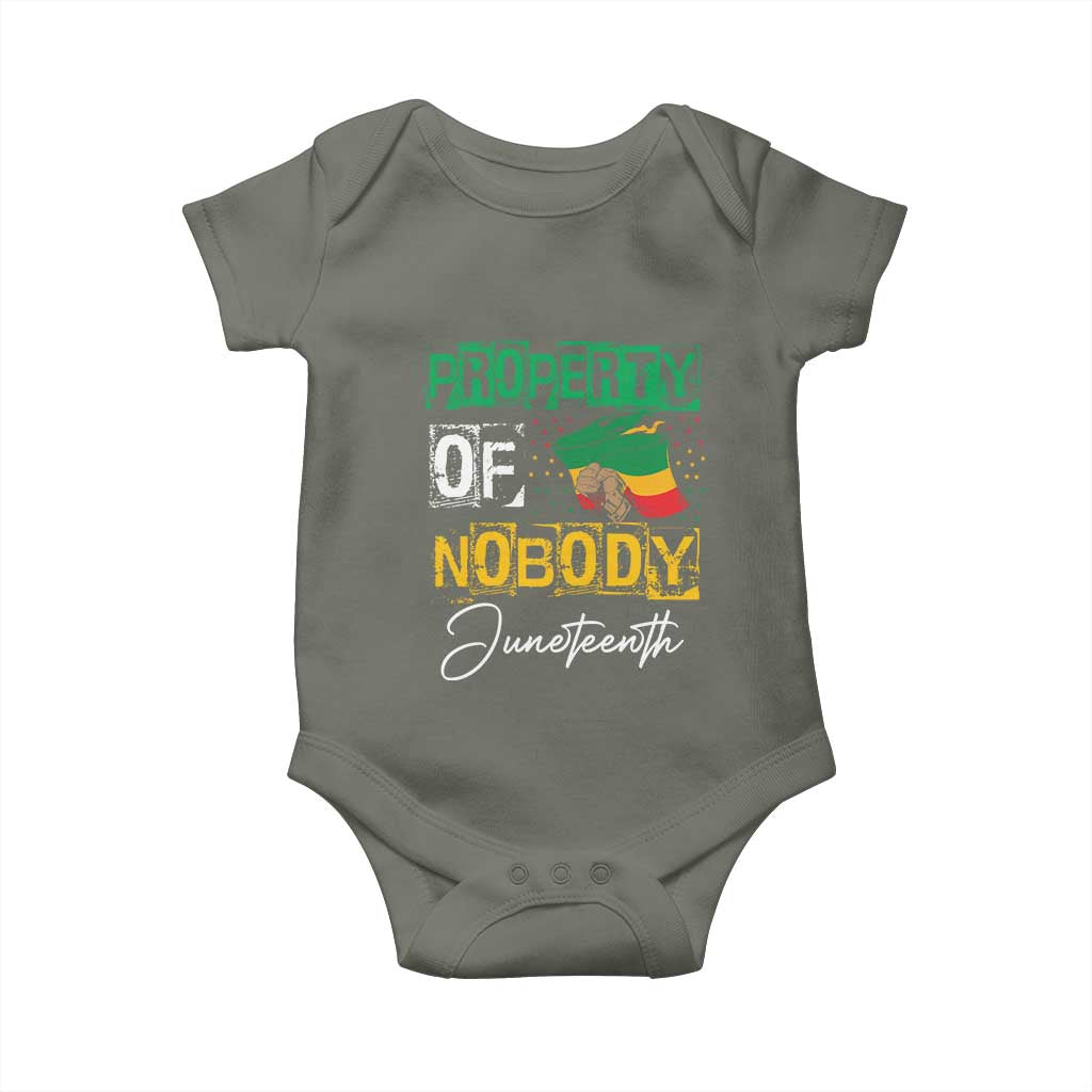 Juneteenth Baby Onesie Property Of Nobody Melanin Black Freedom