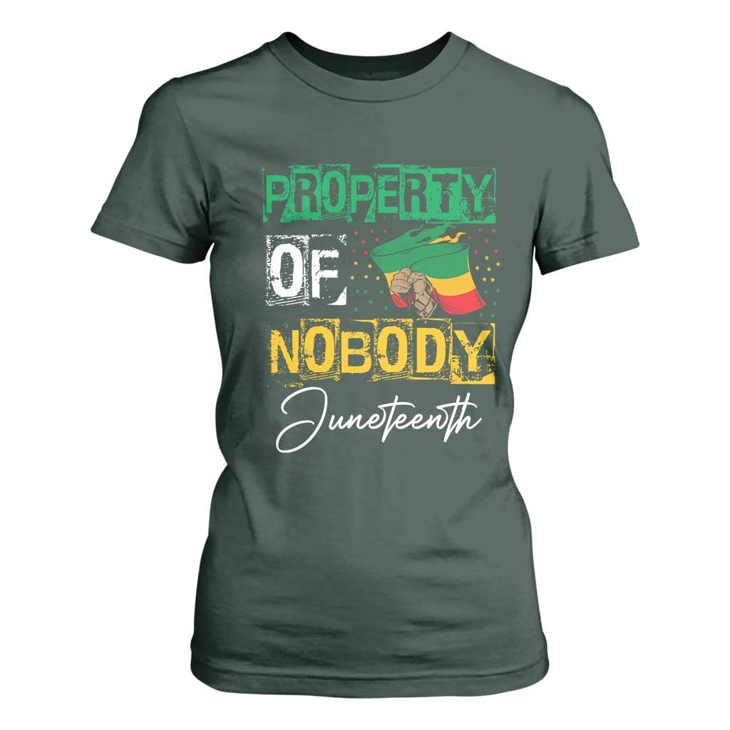 Juneteenth T Shirt For Women Property Of Nobody Melanin Black Freedom