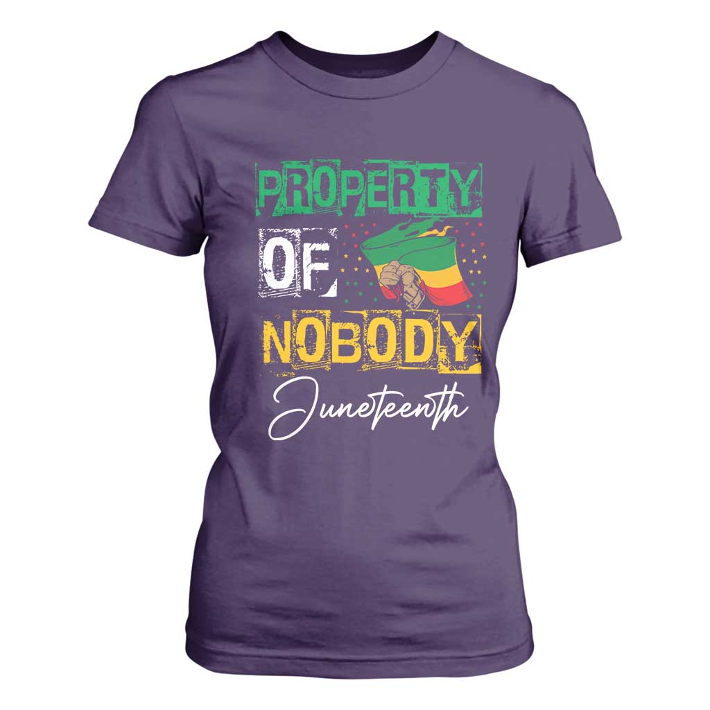 Juneteenth T Shirt For Women Property Of Nobody Melanin Black Freedom