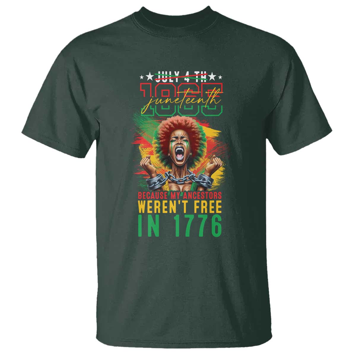 Juneteenth T Shirt Because My Ancestors Weren't Free In 1776 African American