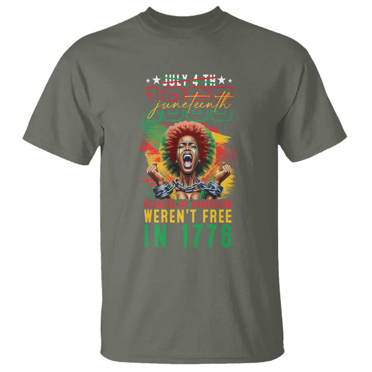 Juneteenth T Shirt Because My Ancestors Weren't Free In 1776 African American