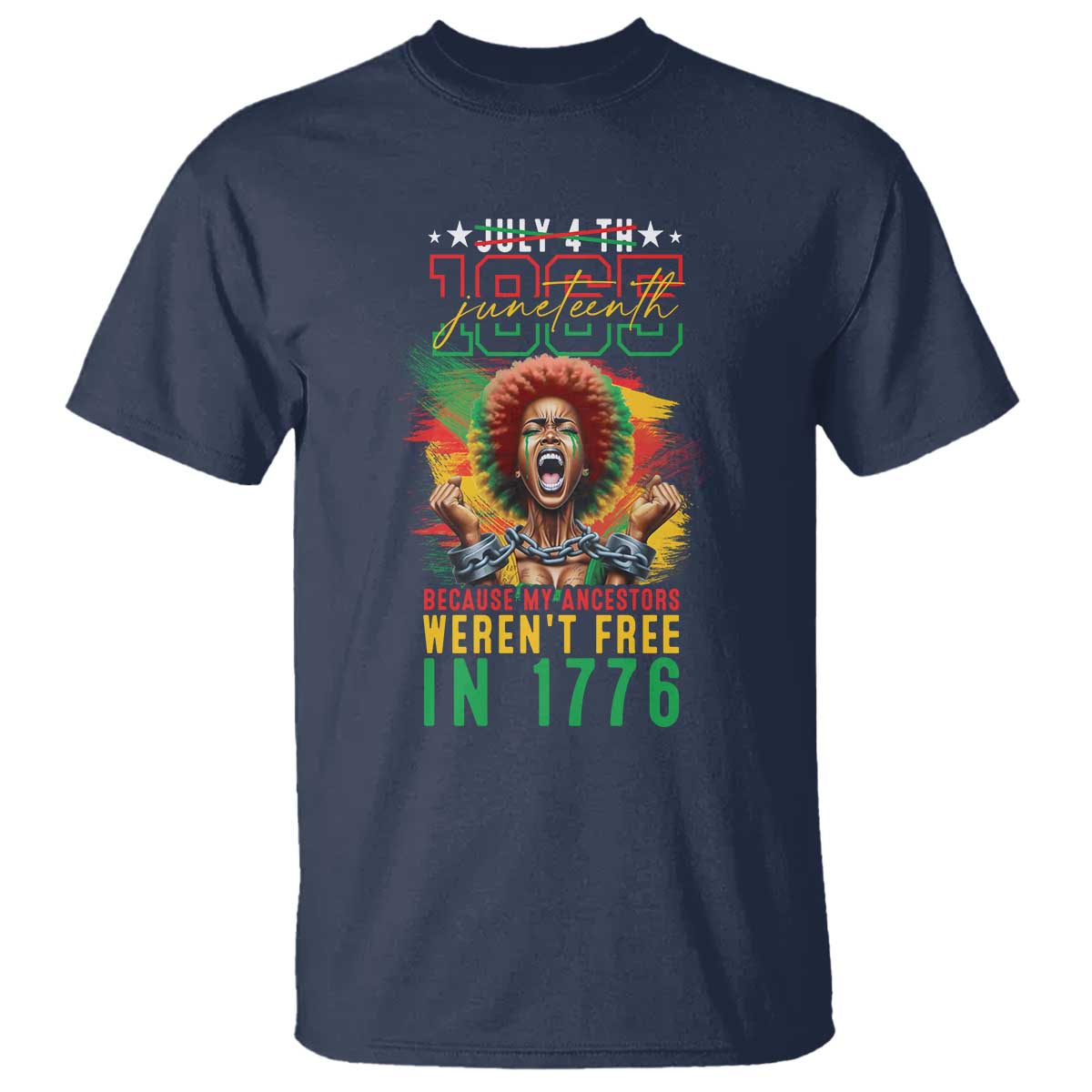 Juneteenth T Shirt Because My Ancestors Weren't Free In 1776 African American