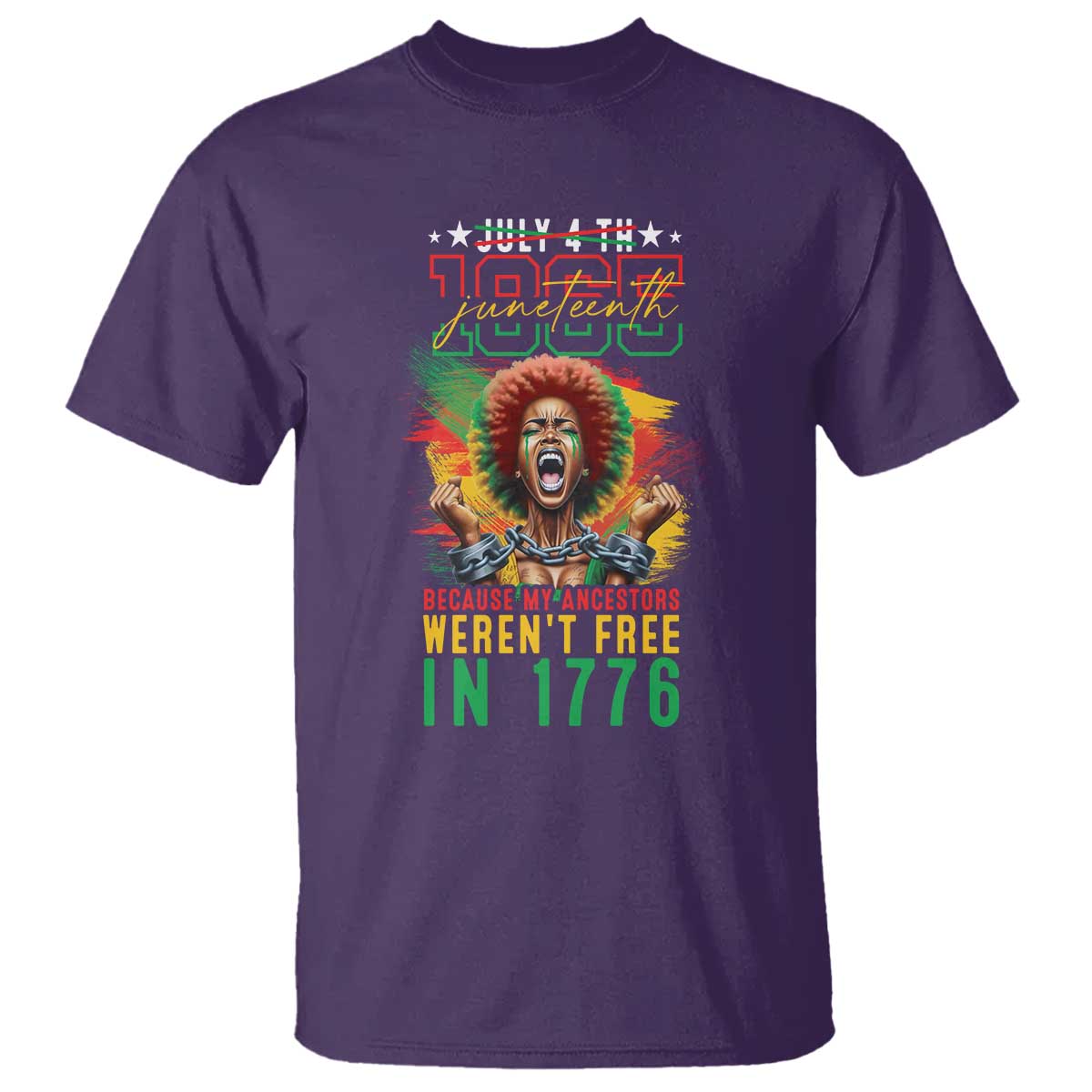 Juneteenth T Shirt Because My Ancestors Weren't Free In 1776 African American