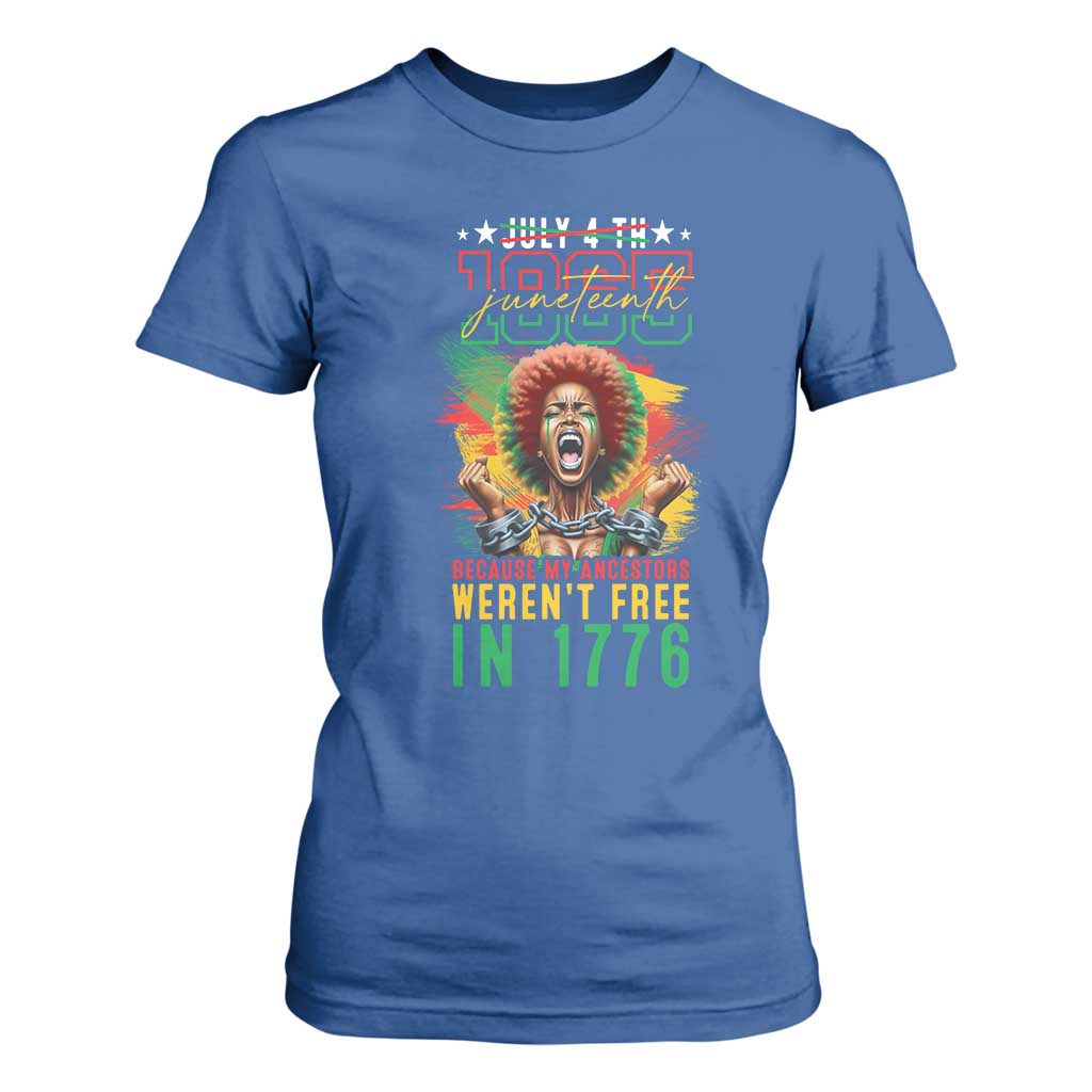 Juneteenth T Shirt For Women Because My Ancestors Weren't Free In 1776 African American