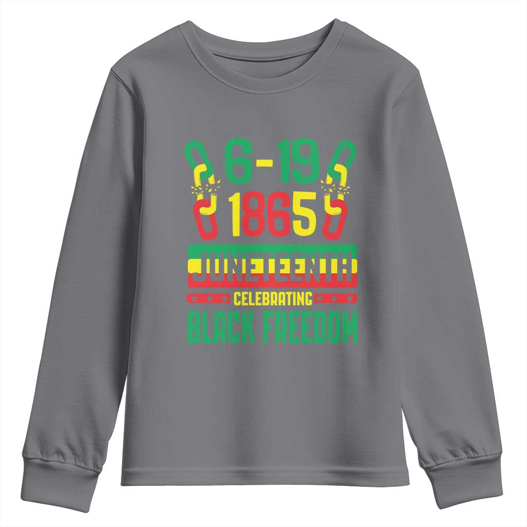 Juneteenth Youth Long Sleeve Shirt Celebrating Black Freedom 1865 African American