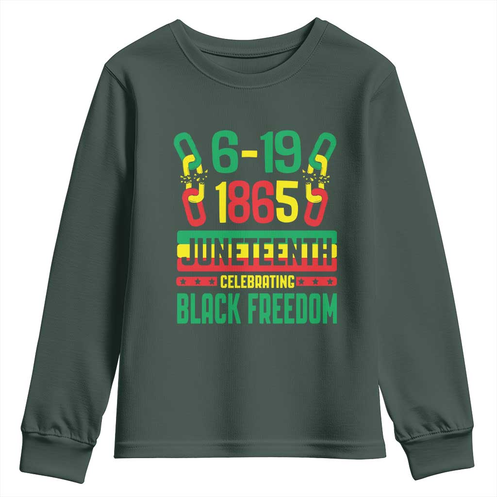 Juneteenth Youth Long Sleeve Shirt Celebrating Black Freedom 1865 African American