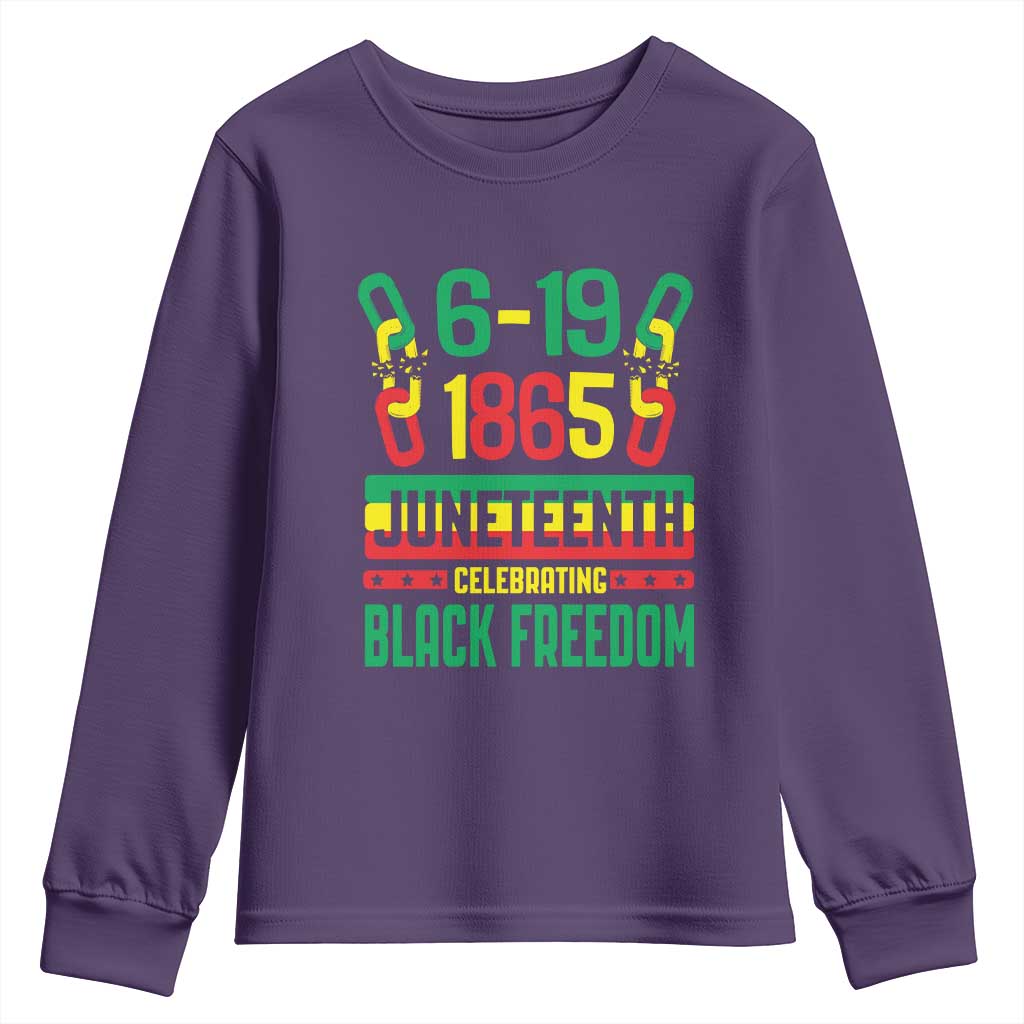 Juneteenth Youth Long Sleeve Shirt Celebrating Black Freedom 1865 African American
