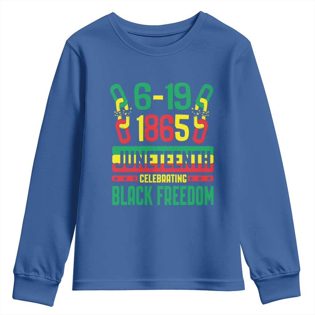 Juneteenth Youth Long Sleeve Shirt Celebrating Black Freedom 1865 African American