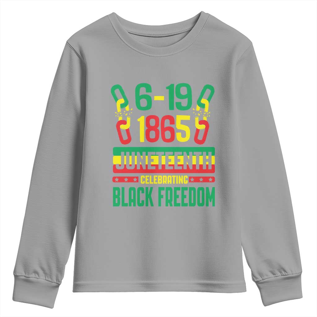 Juneteenth Youth Long Sleeve Shirt Celebrating Black Freedom 1865 African American