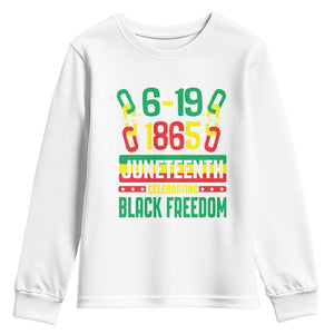 Juneteenth Youth Long Sleeve Shirt Celebrating Black Freedom 1865 African American