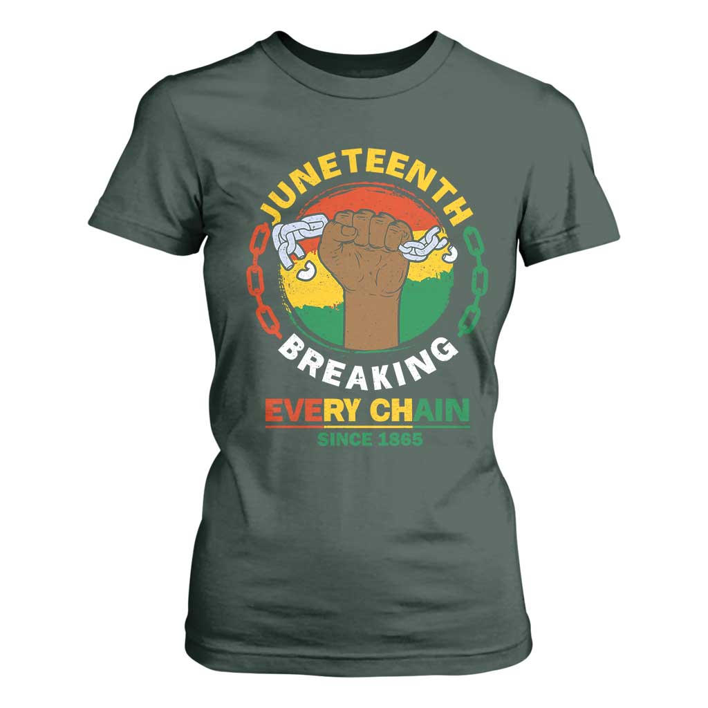 Juneteenth T Shirt For Women Breaking Every Chain Since 1865 Black Freedom