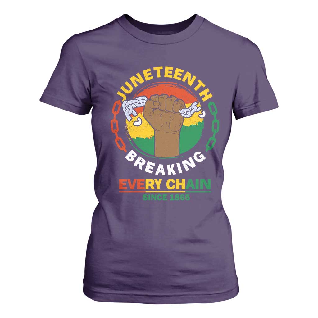 Juneteenth T Shirt For Women Breaking Every Chain Since 1865 Black Freedom