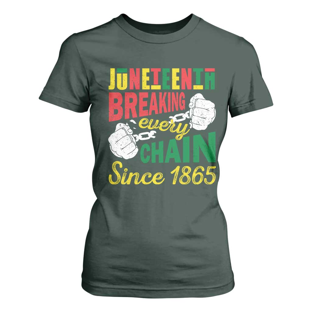 Juneteenth T Shirt For Women Breaking Every Chain Since 1865 Black Pride