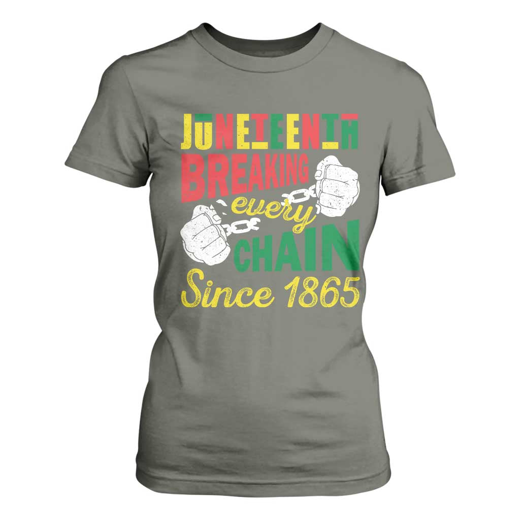 Juneteenth T Shirt For Women Breaking Every Chain Since 1865 Black Pride