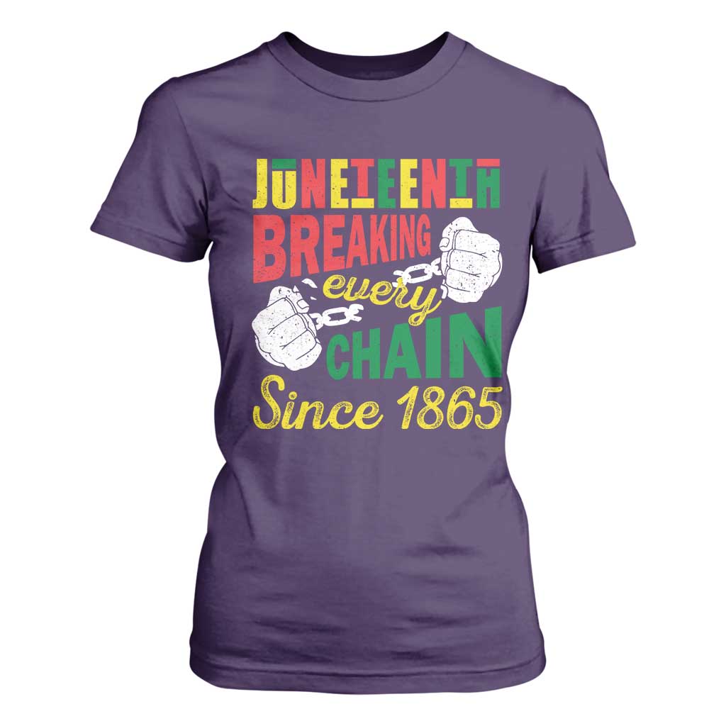 Juneteenth T Shirt For Women Breaking Every Chain Since 1865 Black Pride