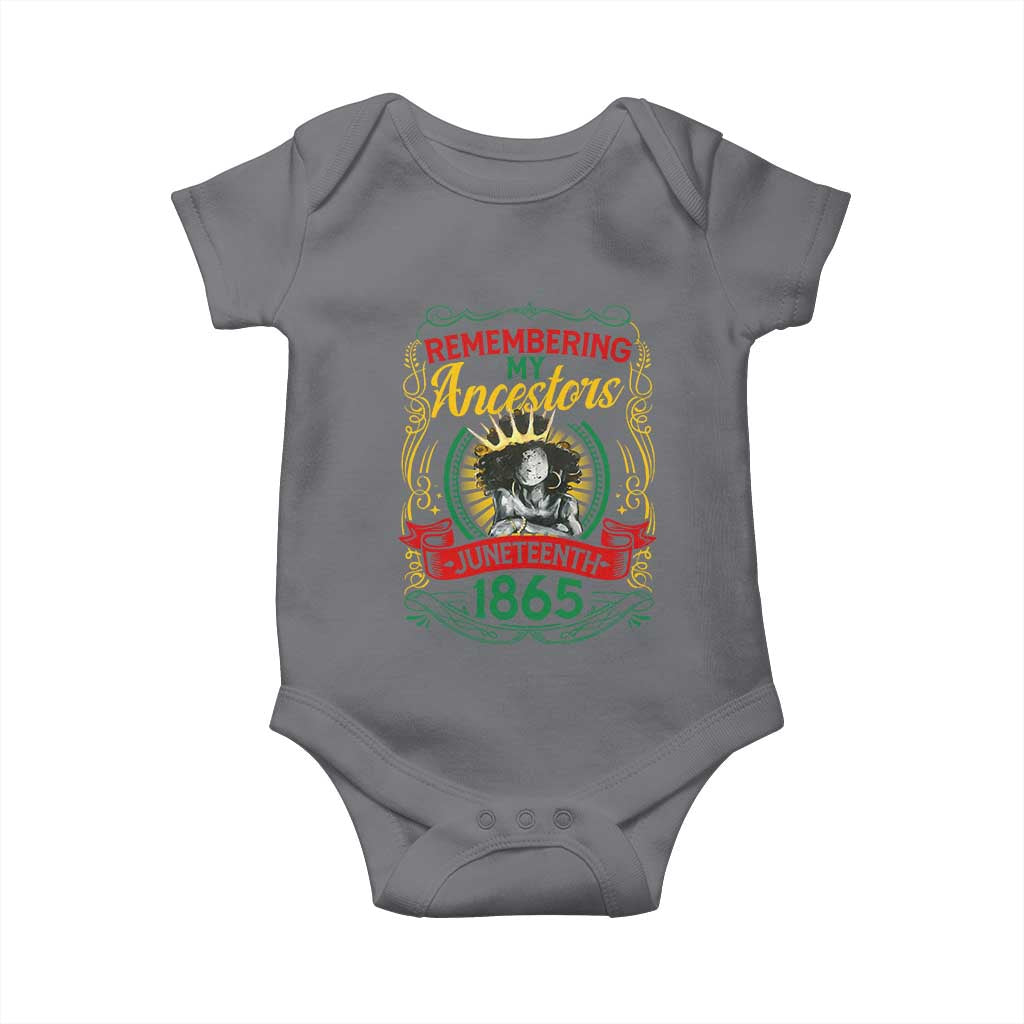 Juneteenth Baby Onesie Remembering My Ancestors Melanin Black Women Pride