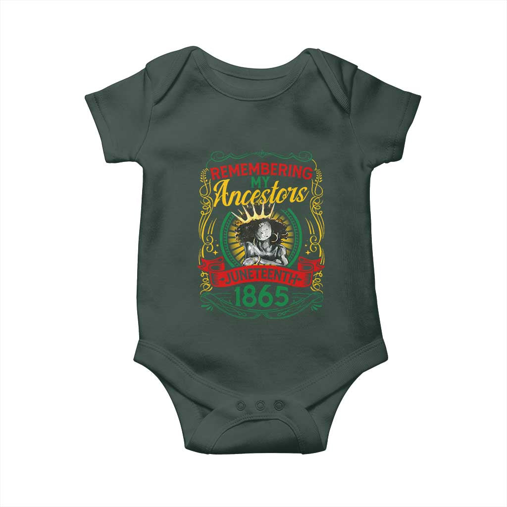 Juneteenth Baby Onesie Remembering My Ancestors Melanin Black Women Pride