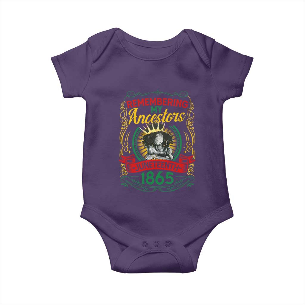 Juneteenth Baby Onesie Remembering My Ancestors Melanin Black Women Pride