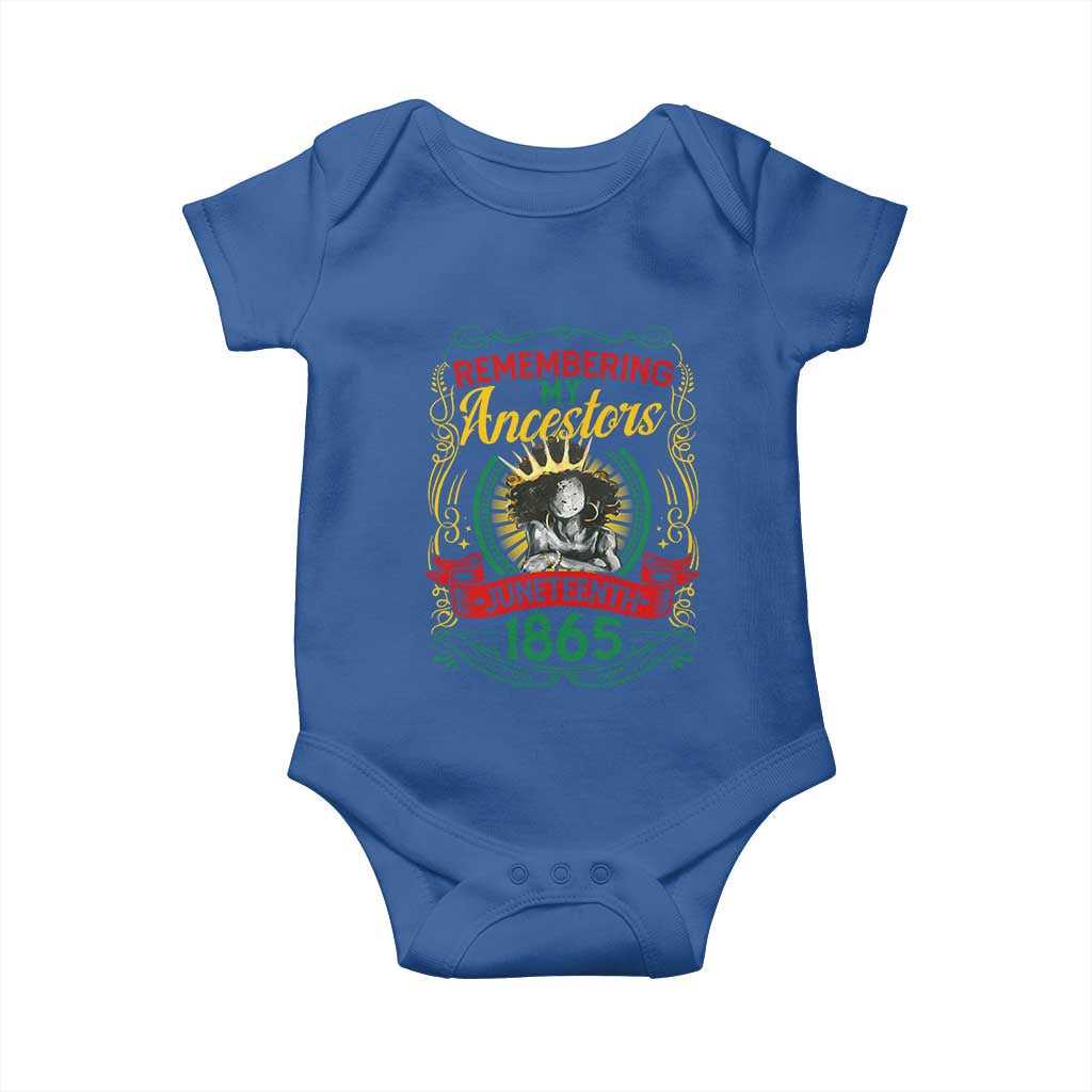 Juneteenth Baby Onesie Remembering My Ancestors Melanin Black Women Pride