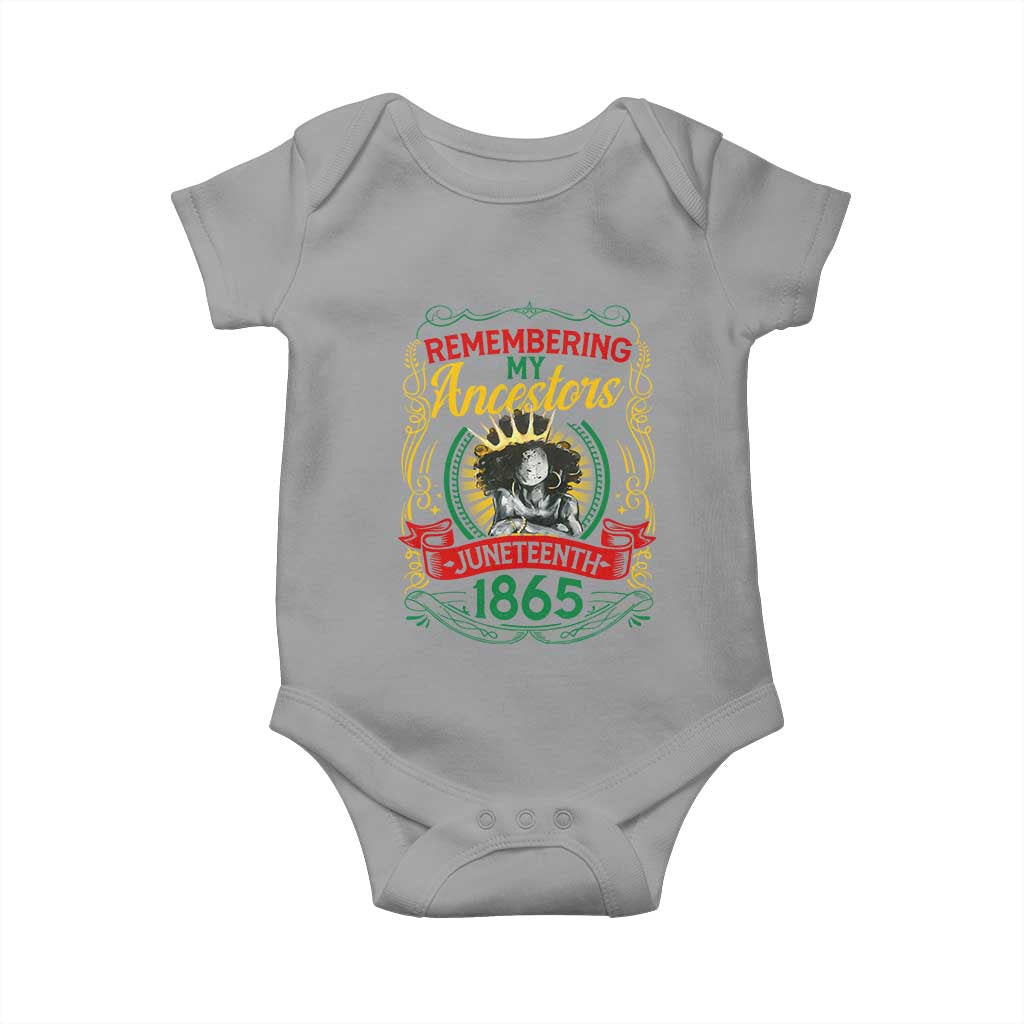 Juneteenth Baby Onesie Remembering My Ancestors Melanin Black Women Pride