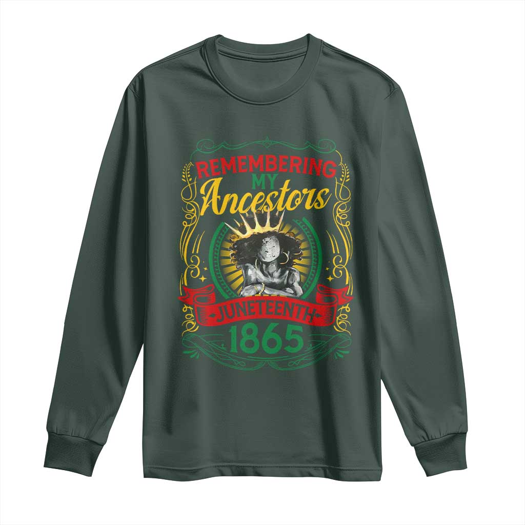 Juneteenth Long Sleeve Shirt Remembering My Ancestors Melanin Black Women Pride