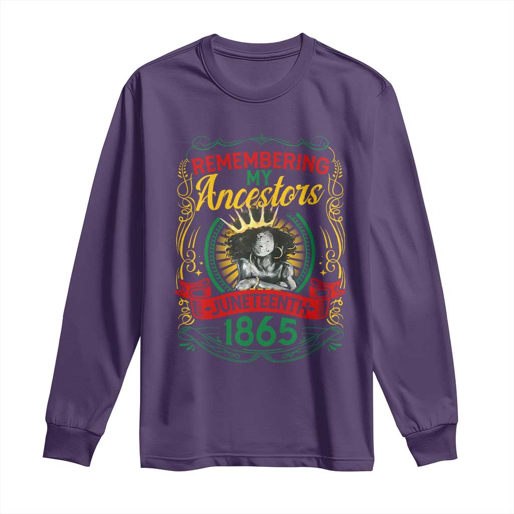 Juneteenth Long Sleeve Shirt Remembering My Ancestors Melanin Black Women Pride