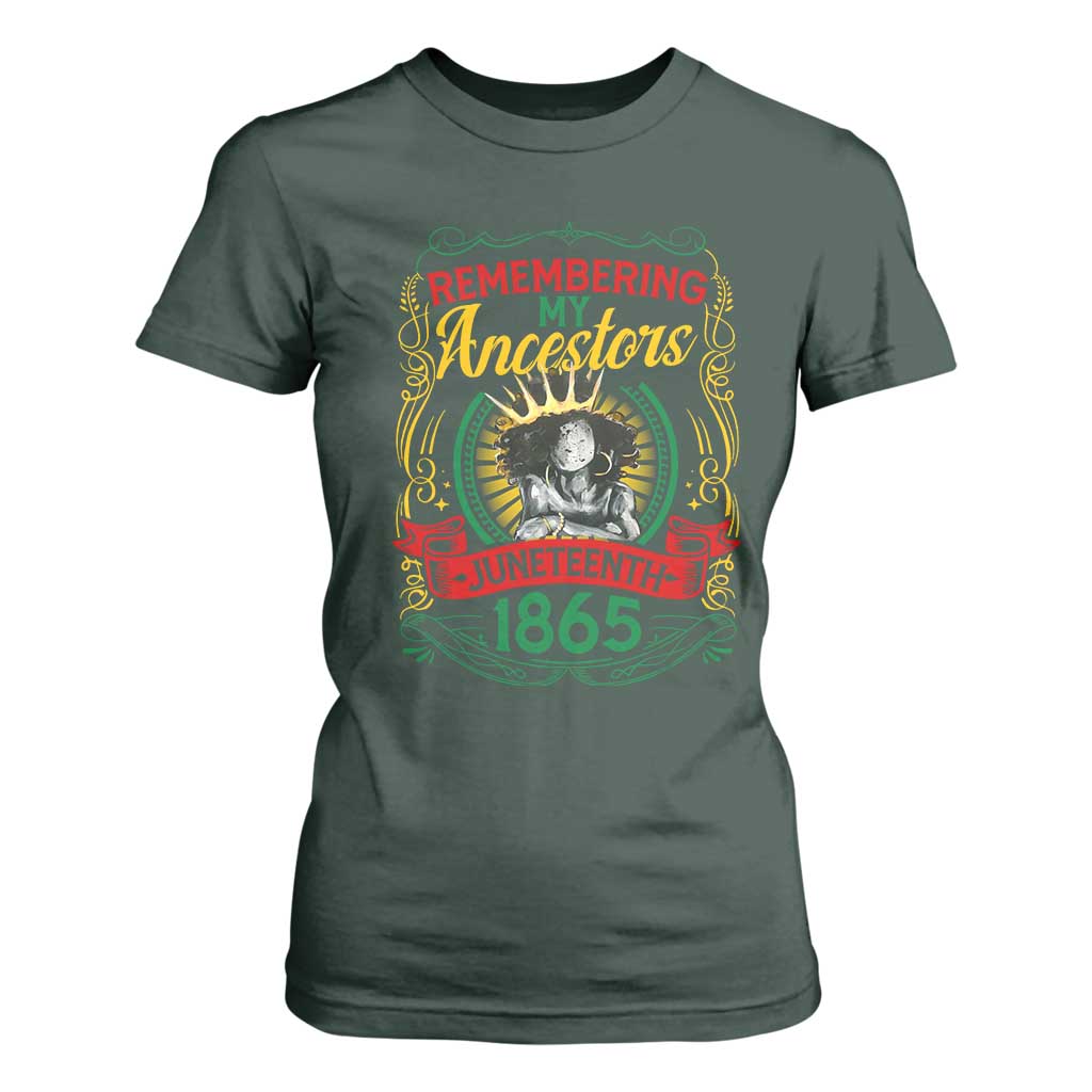 Juneteenth T Shirt For Women Remembering My Ancestors Melanin Black Women Pride