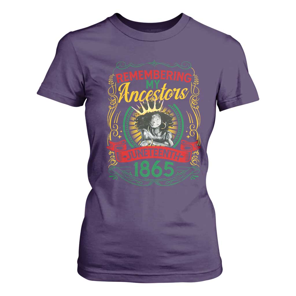 Juneteenth T Shirt For Women Remembering My Ancestors Melanin Black Women Pride