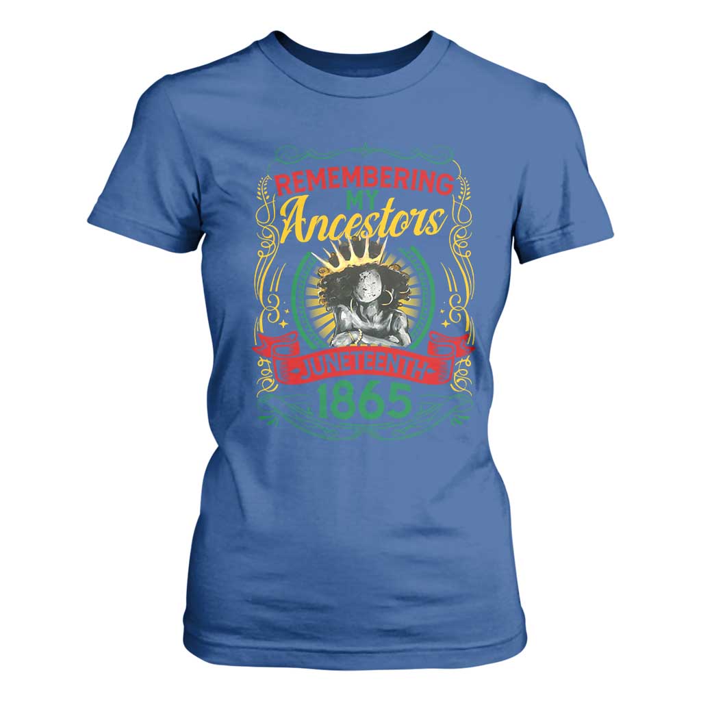 Juneteenth T Shirt For Women Remembering My Ancestors Melanin Black Women Pride
