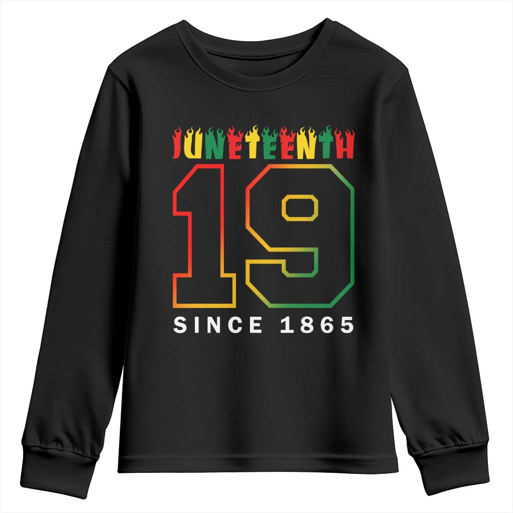 Melanin Black Freedom 1865 Juneteenth Youth Long Sleeve Shirt