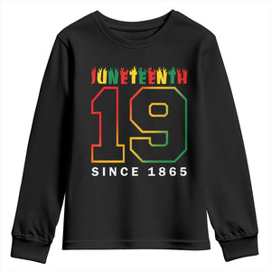 Melanin Black Freedom 1865 Juneteenth Youth Long Sleeve Shirt
