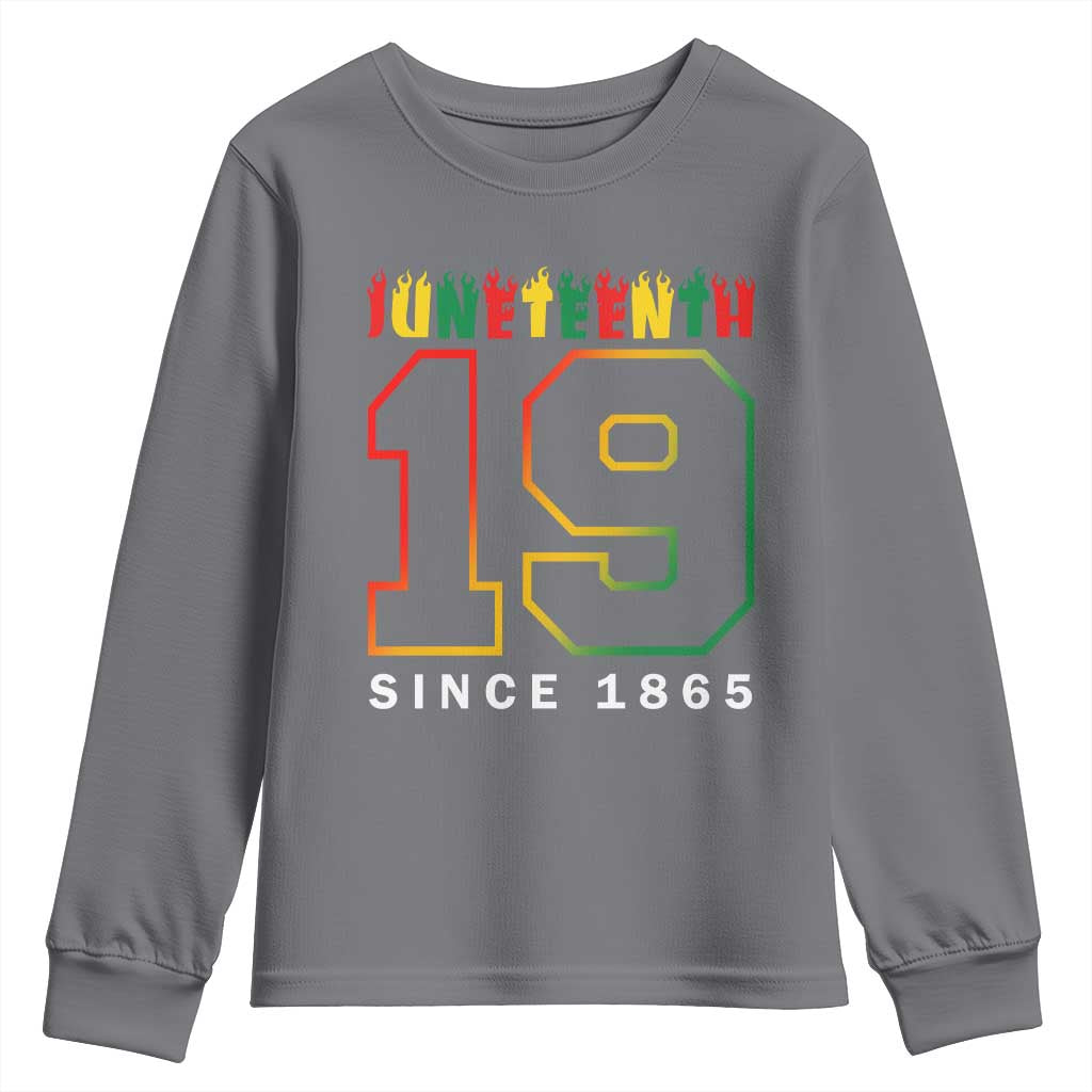 Melanin Black Freedom 1865 Juneteenth Youth Long Sleeve Shirt