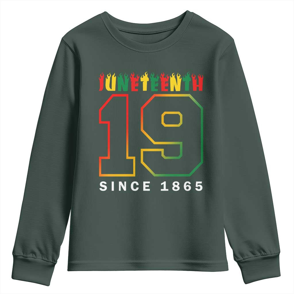 Melanin Black Freedom 1865 Juneteenth Youth Long Sleeve Shirt