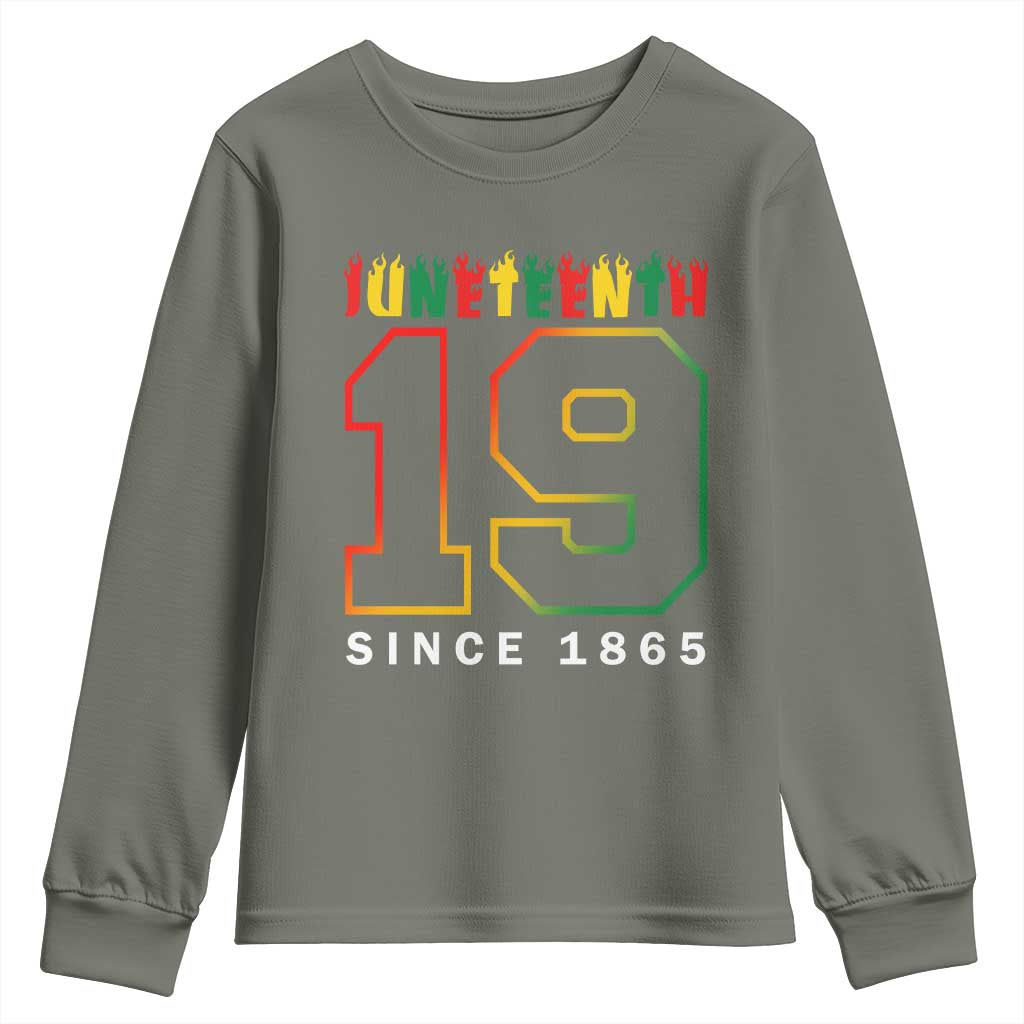 Melanin Black Freedom 1865 Juneteenth Youth Long Sleeve Shirt