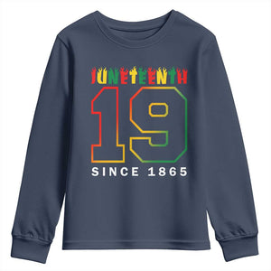 Melanin Black Freedom 1865 Juneteenth Youth Long Sleeve Shirt