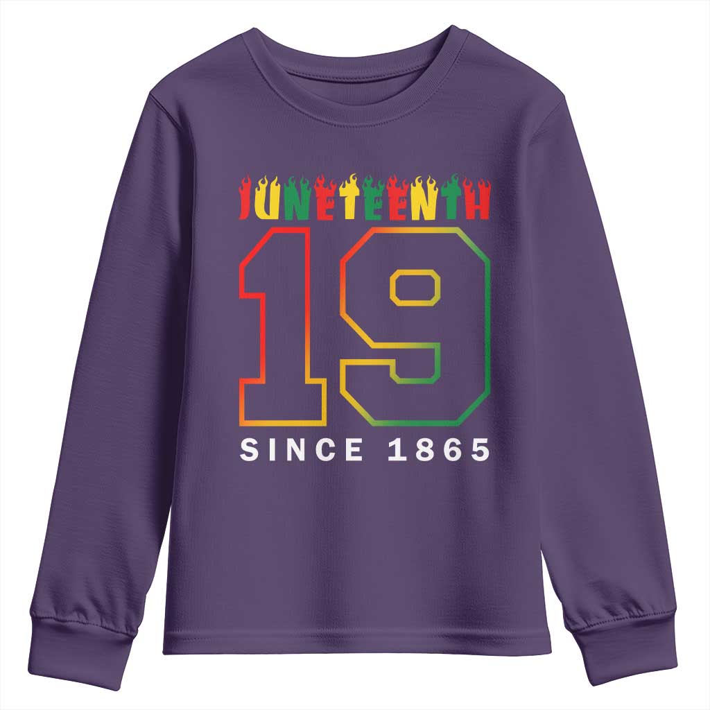 Melanin Black Freedom 1865 Juneteenth Youth Long Sleeve Shirt