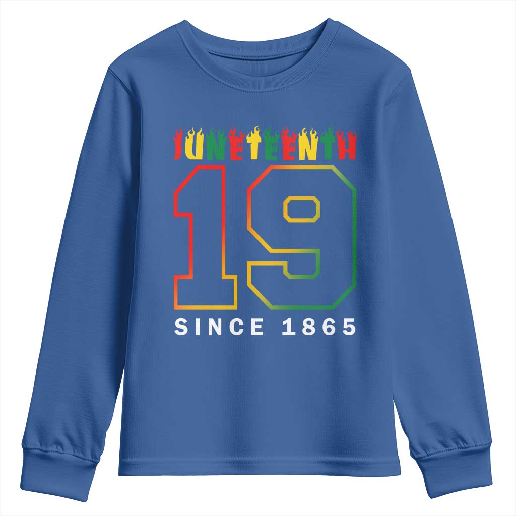 Melanin Black Freedom 1865 Juneteenth Youth Long Sleeve Shirt