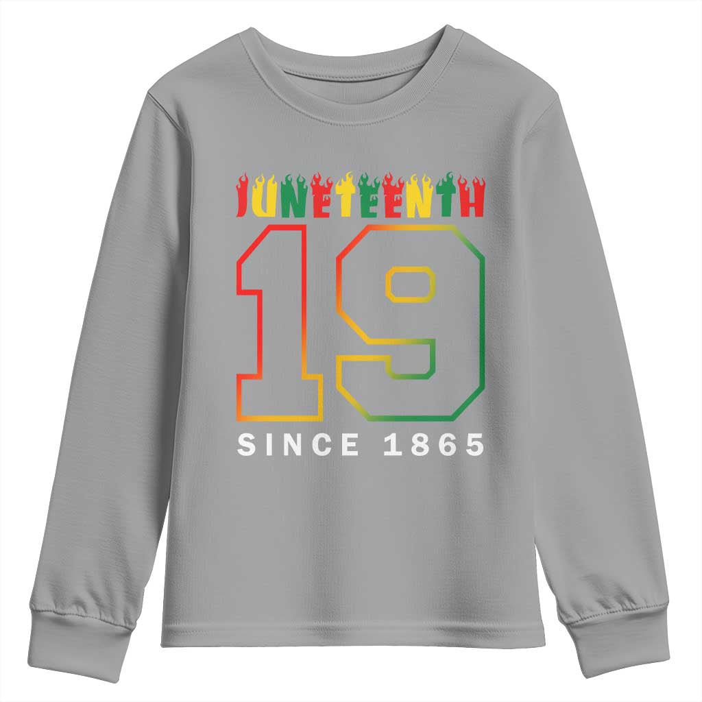 Melanin Black Freedom 1865 Juneteenth Youth Long Sleeve Shirt