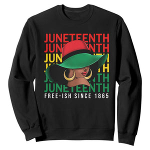 Juneteenth Sweatshirt Freeish Since 1865 Melanin Black Women Pride