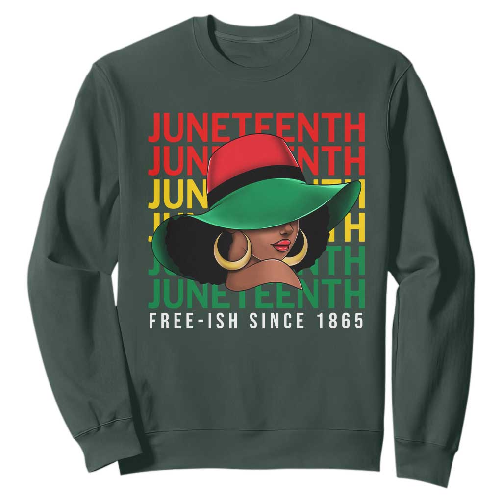 Juneteenth Sweatshirt Freeish Since 1865 Melanin Black Women Pride