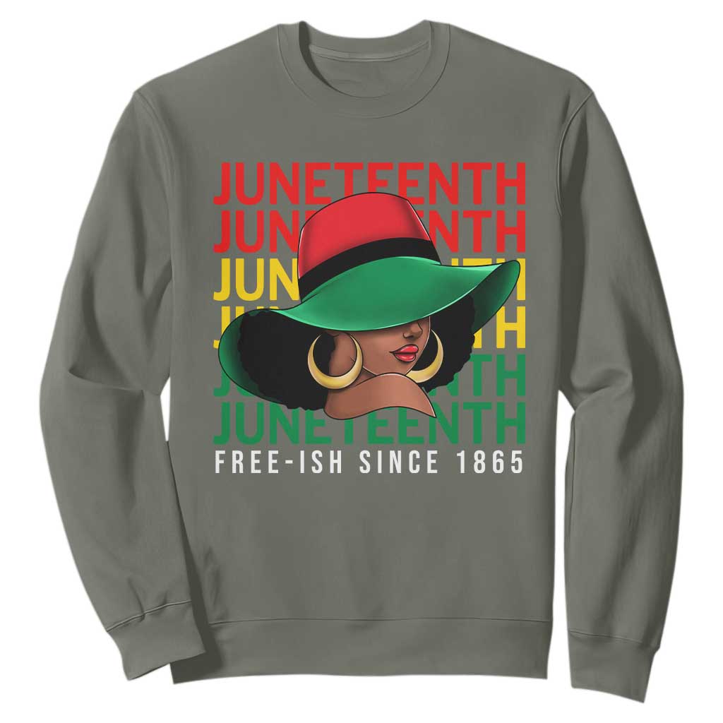 Juneteenth Sweatshirt Freeish Since 1865 Melanin Black Women Pride