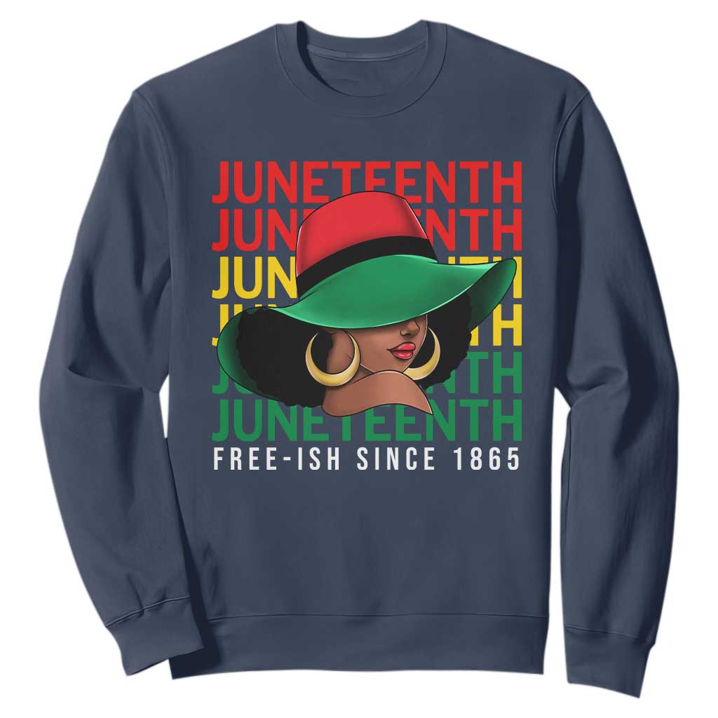 Juneteenth Sweatshirt Freeish Since 1865 Melanin Black Women Pride