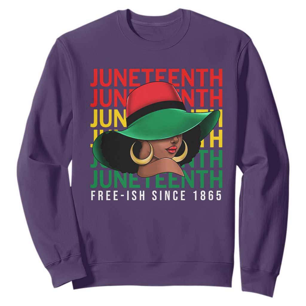 Juneteenth Sweatshirt Freeish Since 1865 Melanin Black Women Pride