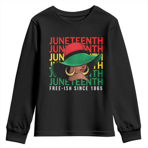 Juneteenth Youth Long Sleeve Shirt Freeish Since 1865 Melanin Black Women Pride