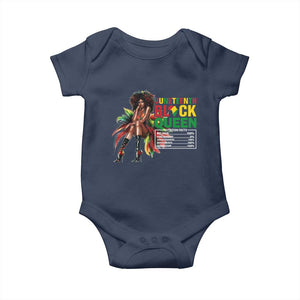 Juneteenth Baby Onesie Black Queen Nutritional Facts African American