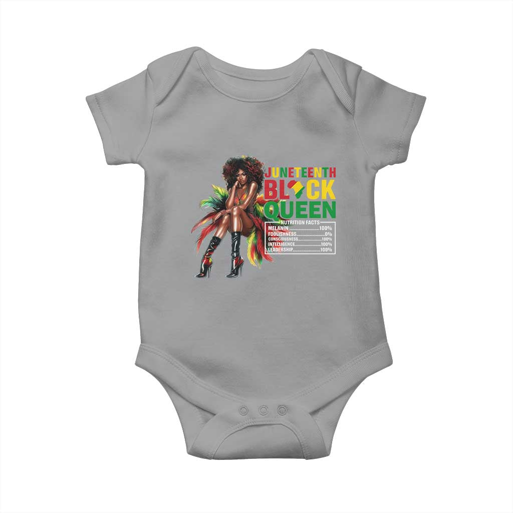 Juneteenth Baby Onesie Black Queen Nutritional Facts African American